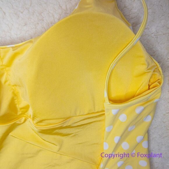 NEW Onia Polka Dot Sunshine Yellow Ginny One Piece Swimsuit, size L - Picture 12 of 16